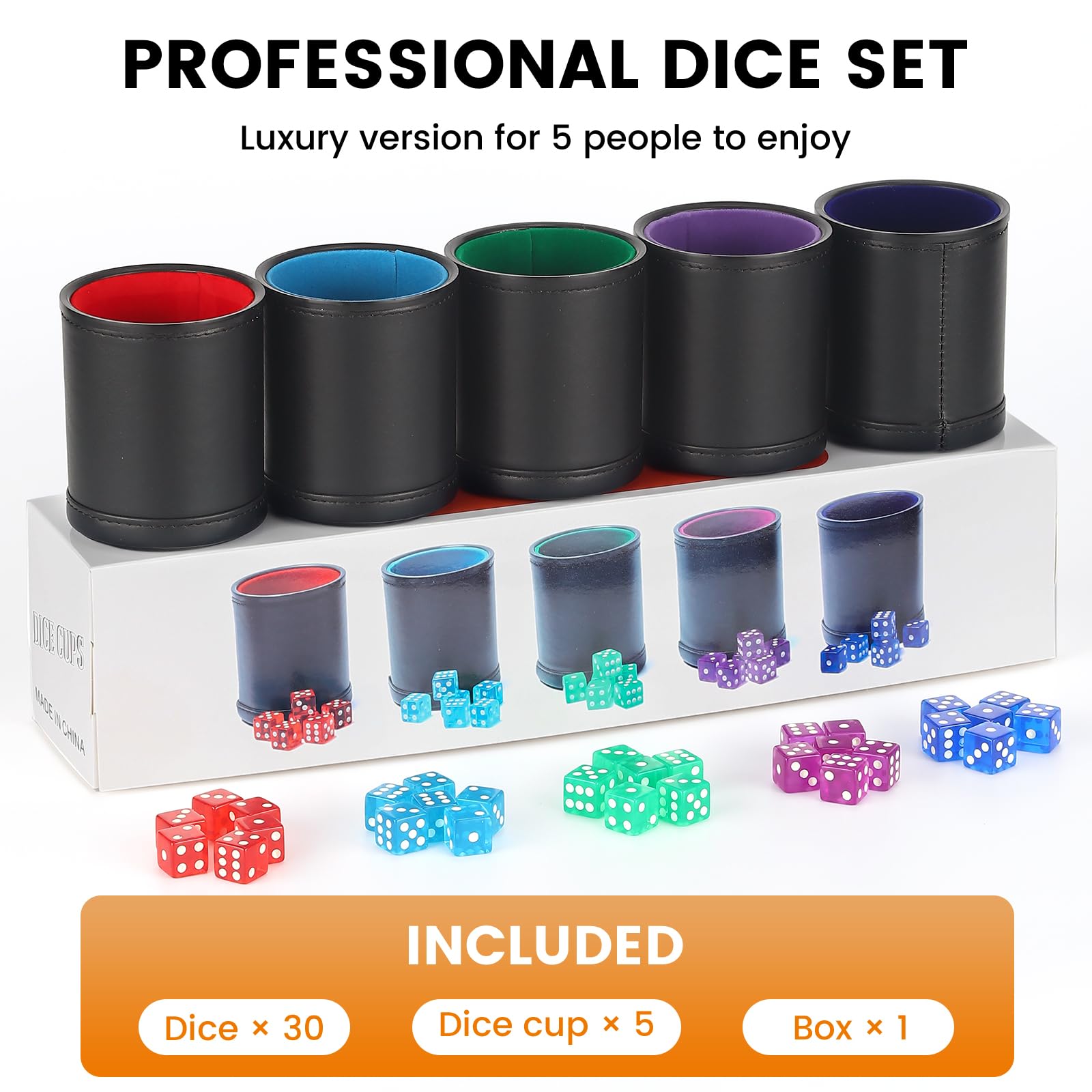 RERIVER dice cups with black leather exterior for durable, stylish gaming