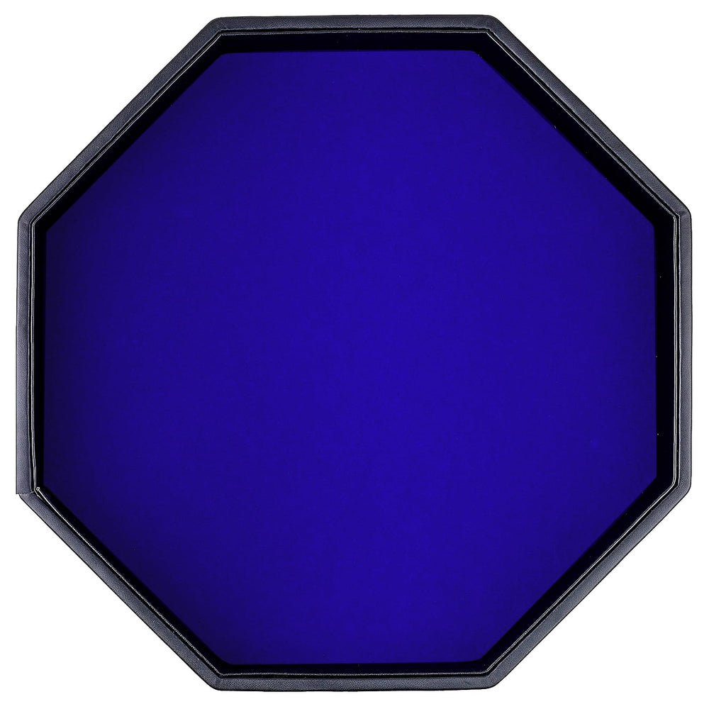 RERIVER dice rolling tray with blue PU leather exterior for durable, stylish gameplay.