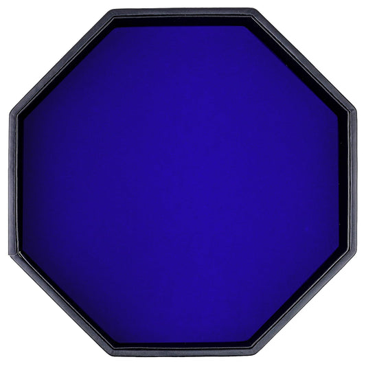 RERIVER dice rolling tray with blue PU leather exterior for durable, stylish gameplay.