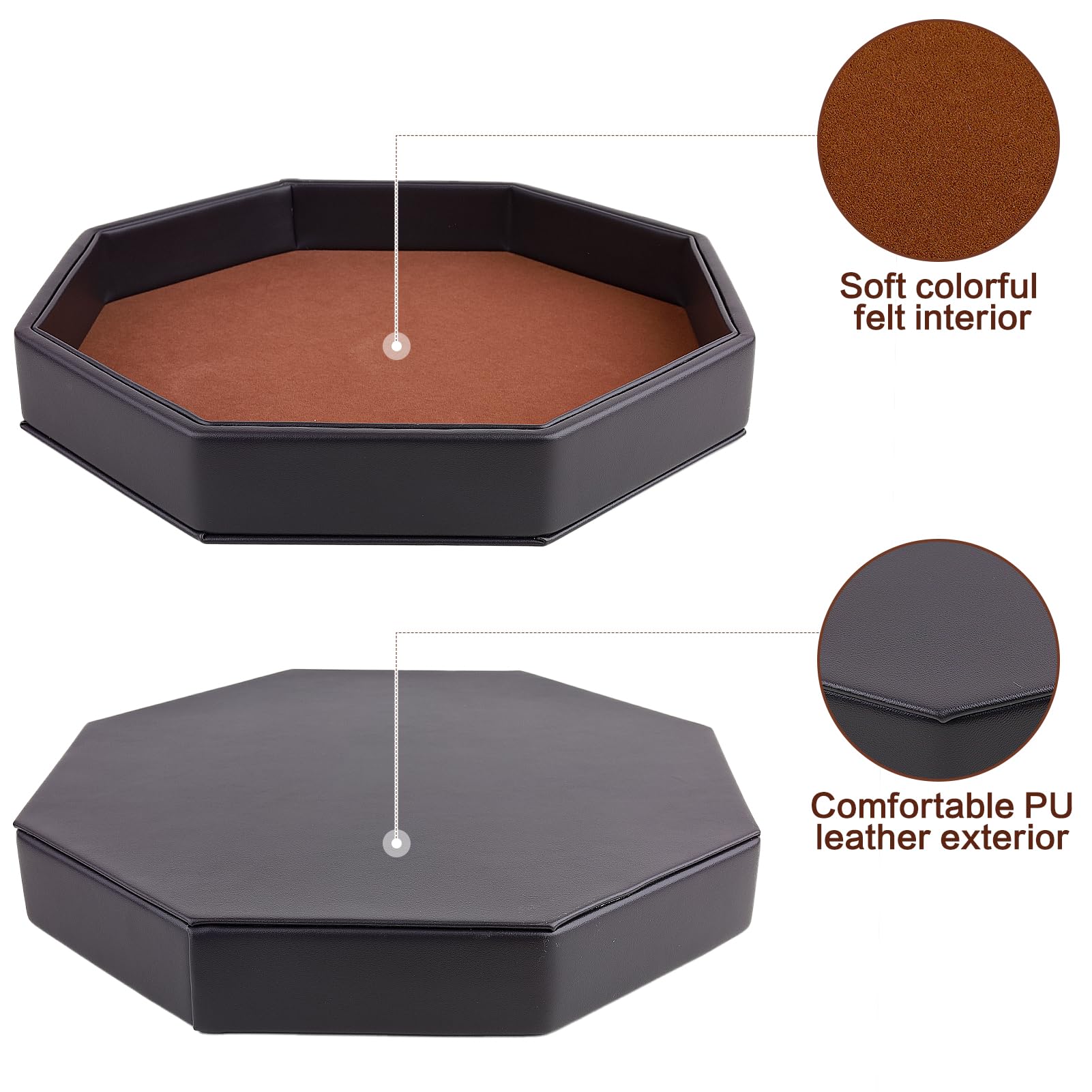 RERIVER dice tray interior felt lining dampening dice clatter during play.