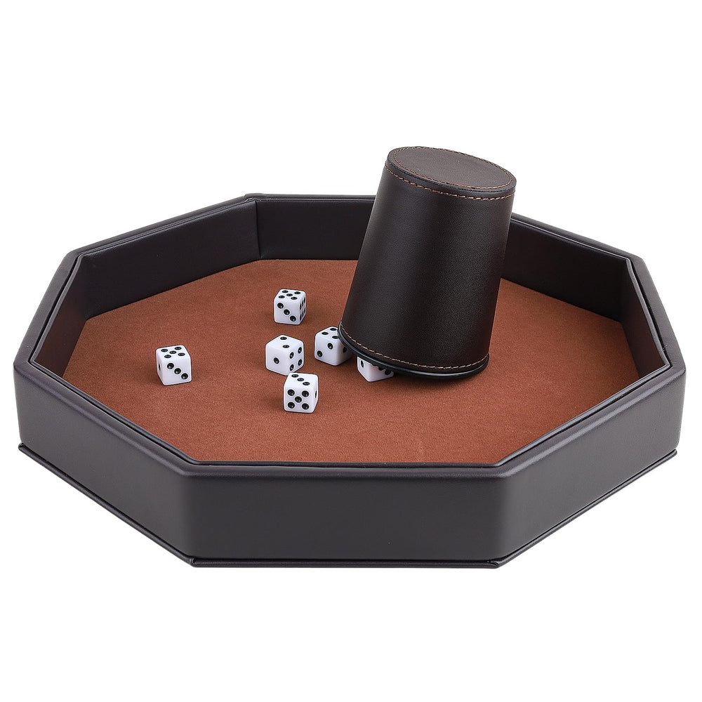 RERIVER tray with thick sides keeps dice contained on the surface.