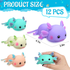 Reroaoi axolotl stress-relief toy in blue, compact handheld fidget for on-the-go calm.