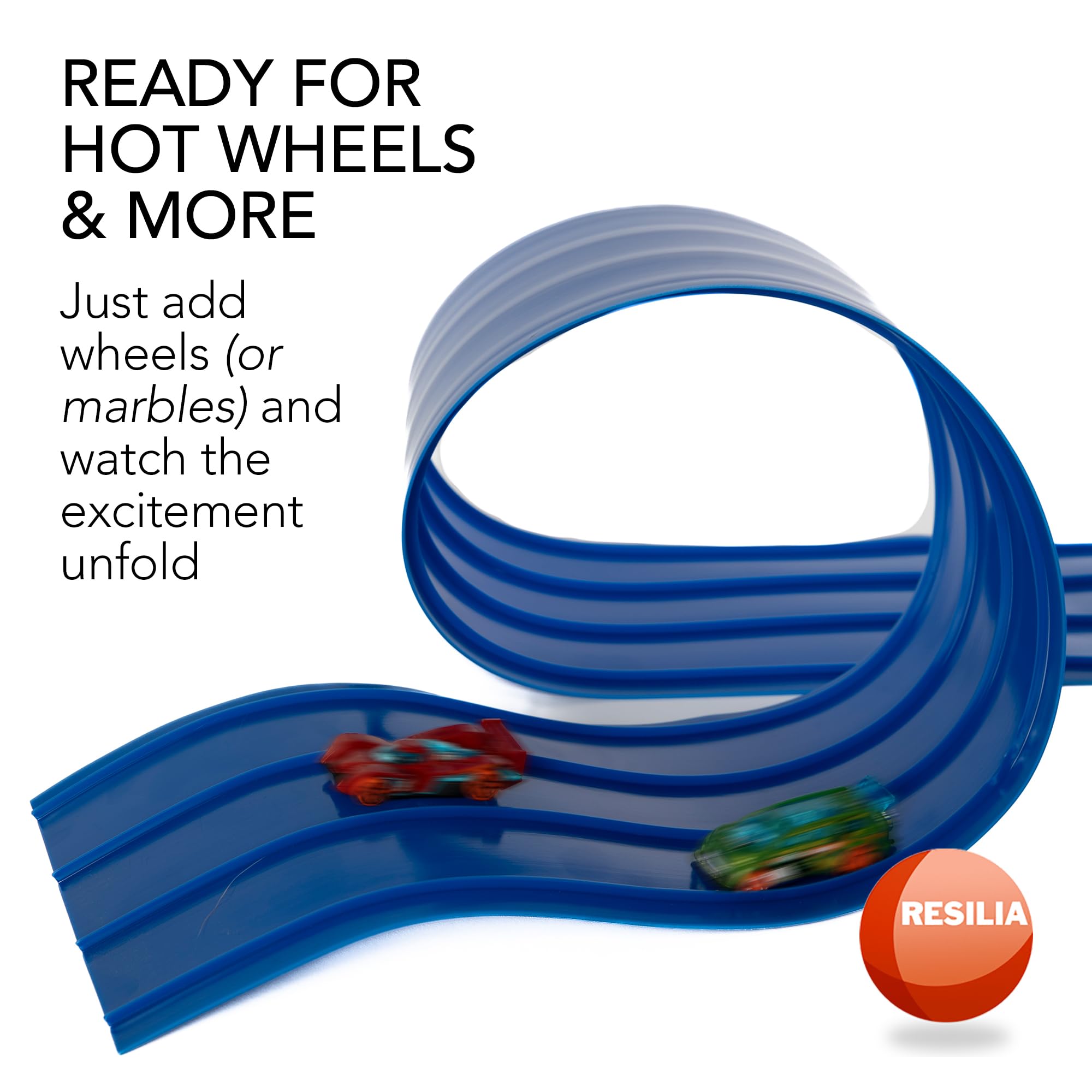 RESILIA track compatible with Hot Wheels for easy car compatibility.