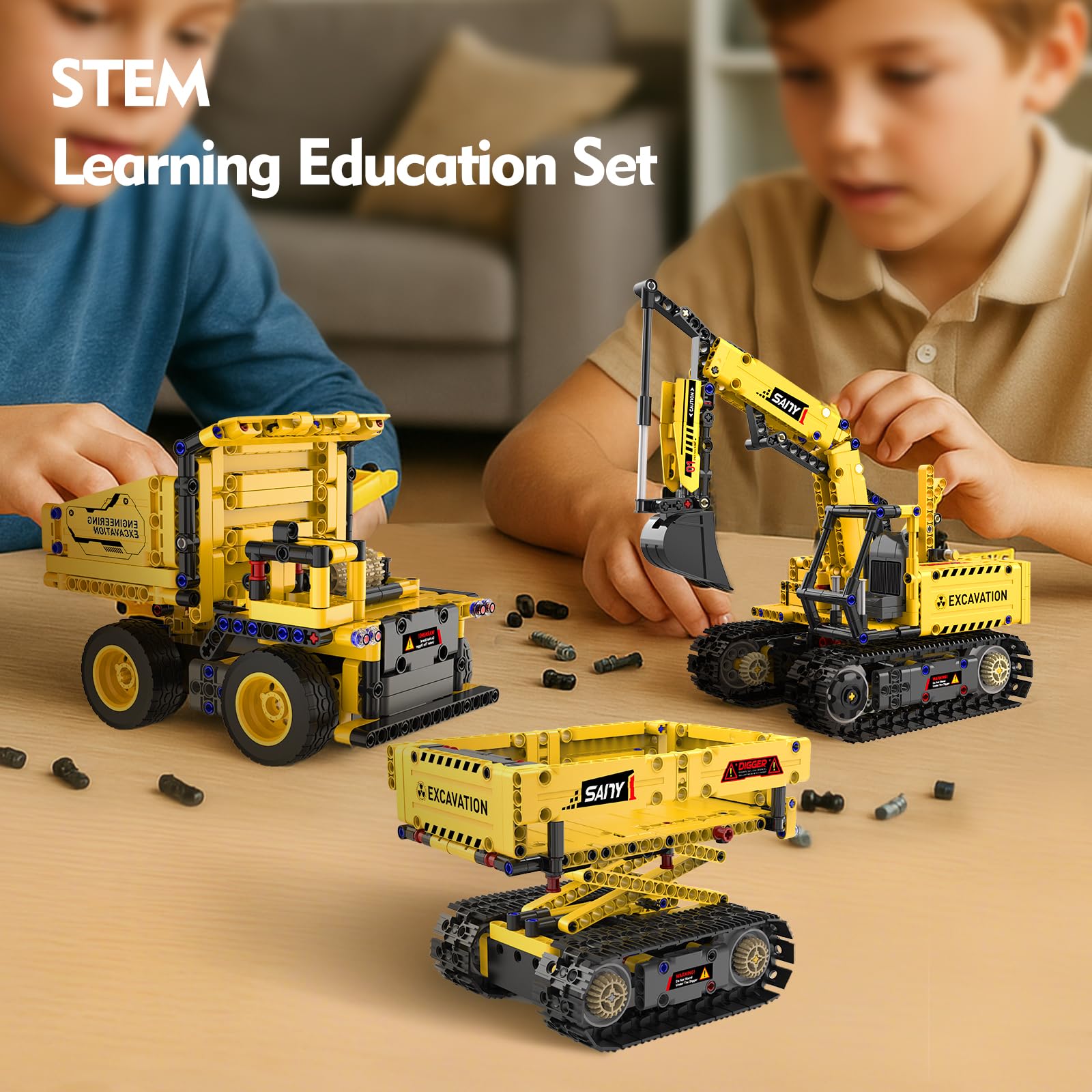 Resosese 555-piece engineering kit with battery-powered motors enables forward and reverse movement.