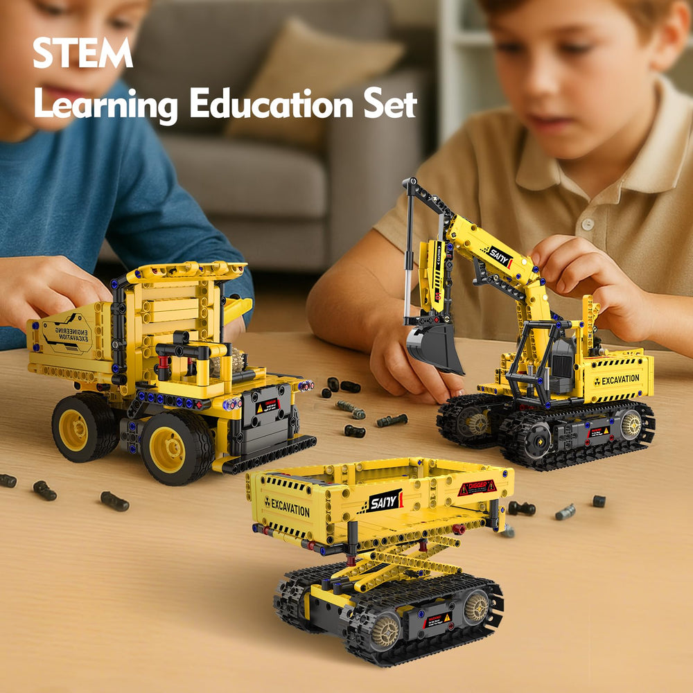 Resosese 555-piece engineering kit with battery-powered motors enables forward and reverse movement.