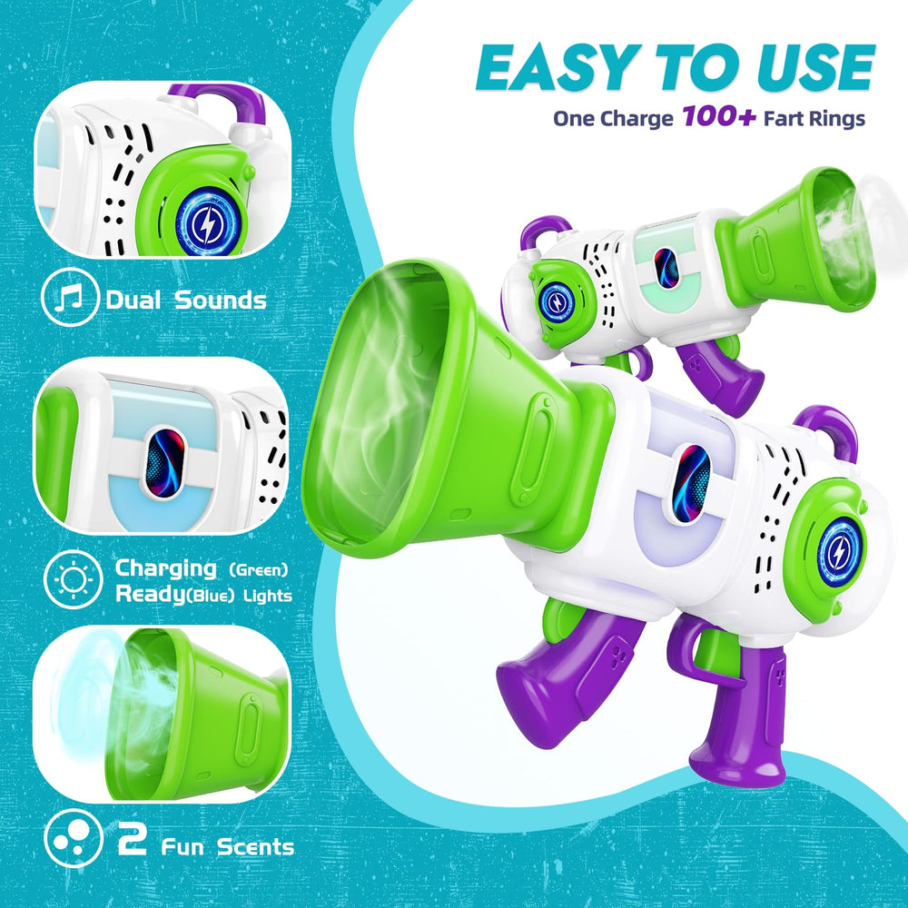 Resosese Fart Gun color-changing lights heighten visual excitement.