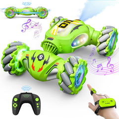 Resosese RC stunt car performing double-sided driving for seamless indoor and outdoor play.