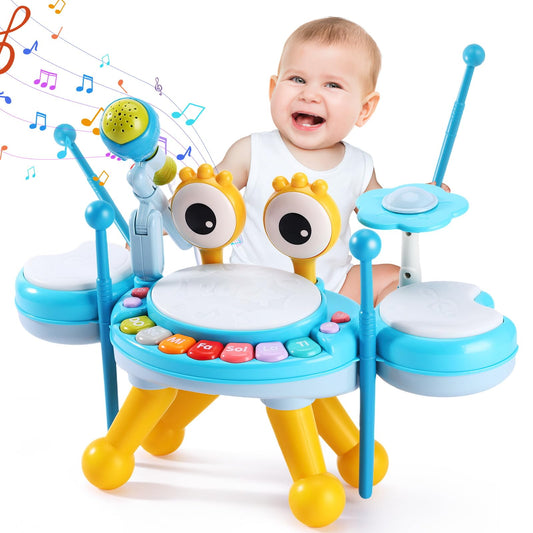 Resosese Toddlers Drum Set with 3 pads for early rhythm exploration.
