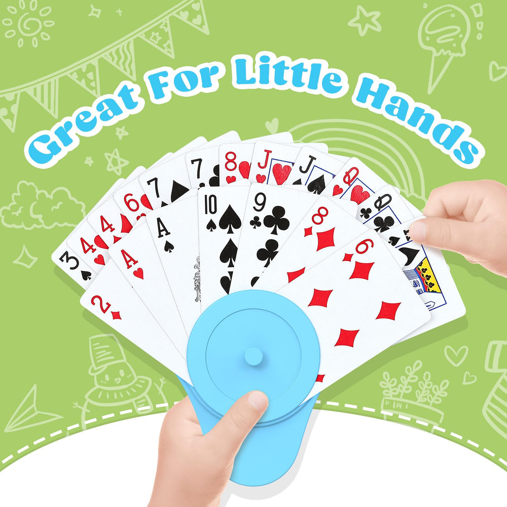 RESOVO blue holder with multi-layer slots keeps cards secure during games.