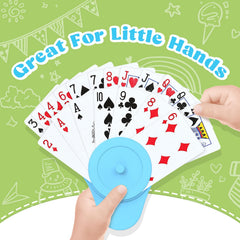 RESOVO blue holder with multi-layer slots keeps cards secure during games.