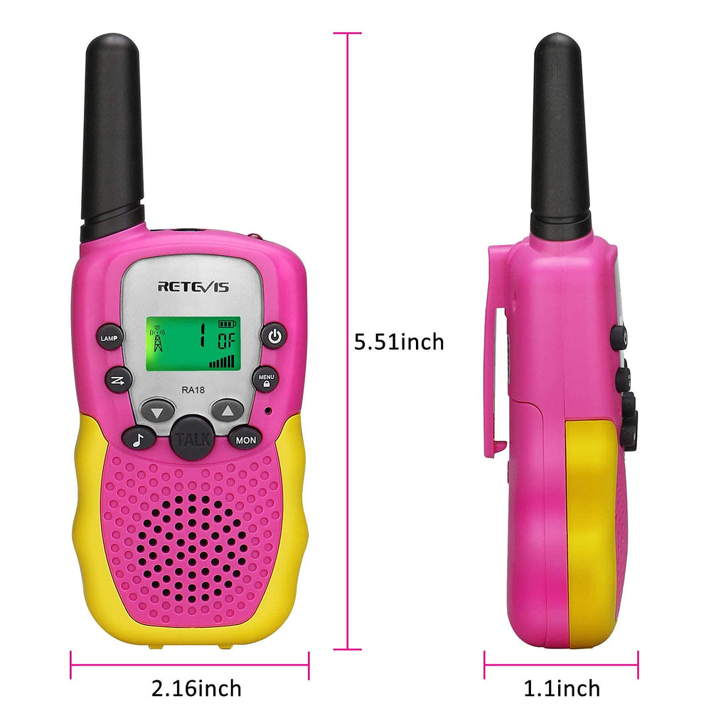 Retevis RA18 pink two-pack box highlighting family gifting value.