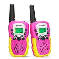 Retevis RA18 pink walkie talkie front view for quick family conversations.