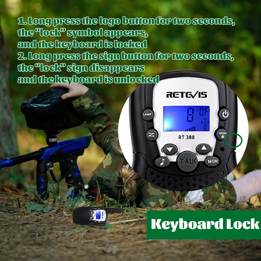 Retevis RT388 with adjustable volume for clear sound in busy settings