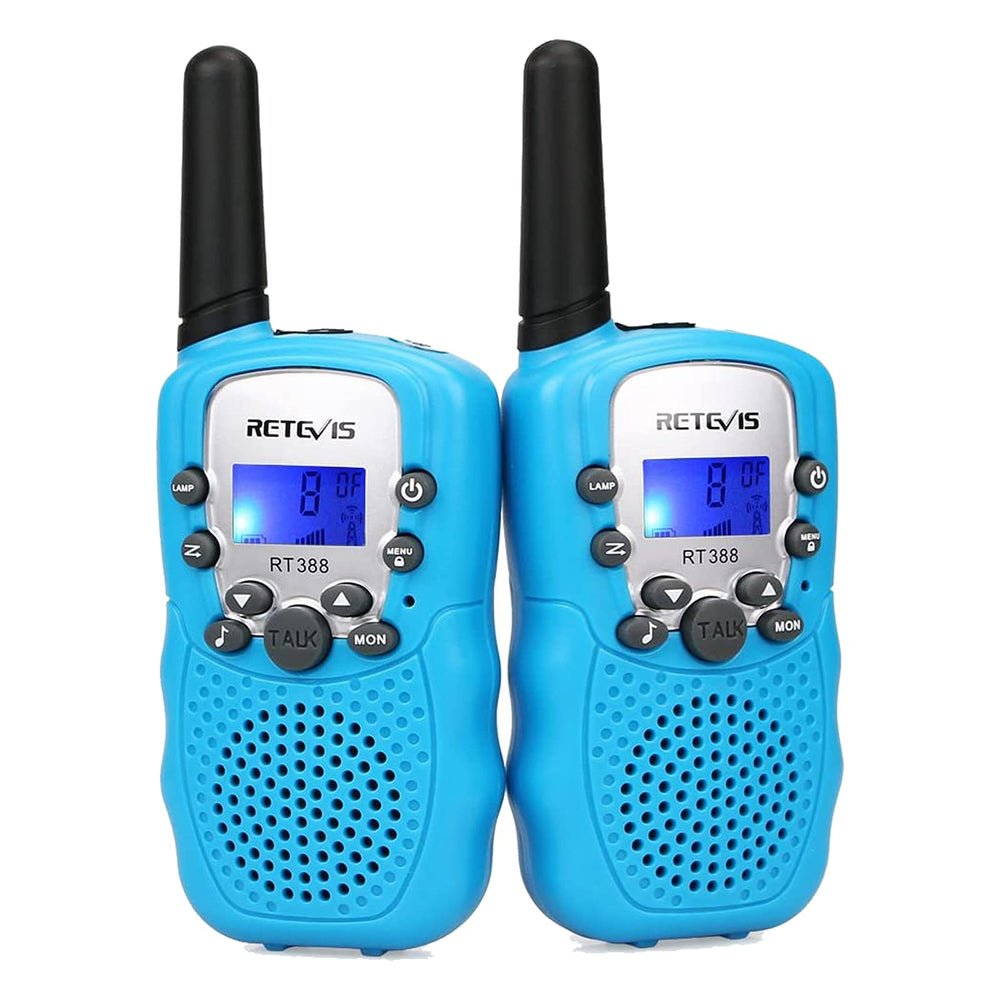 Retevis RT388 kids walkie-talkie blue front view for quick family chats