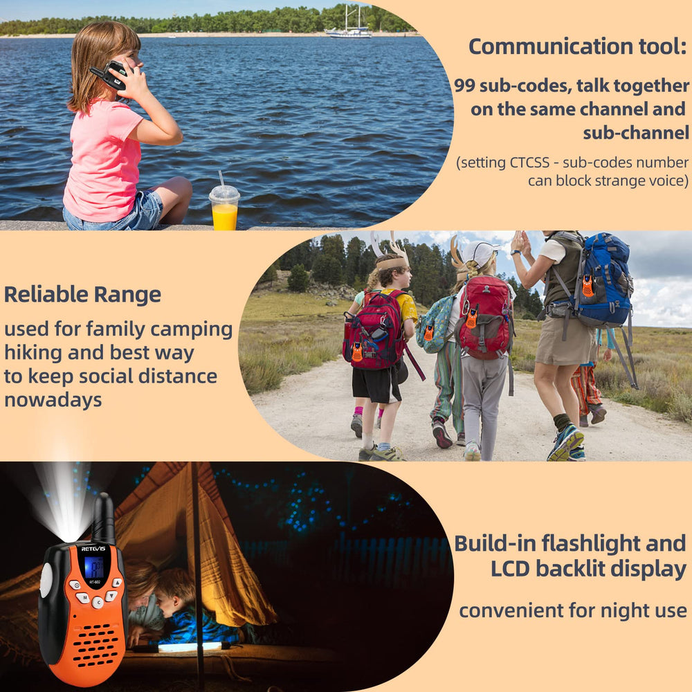 Retevis RT602 rechargeable batteries provide long playtime for outdoor adventures.