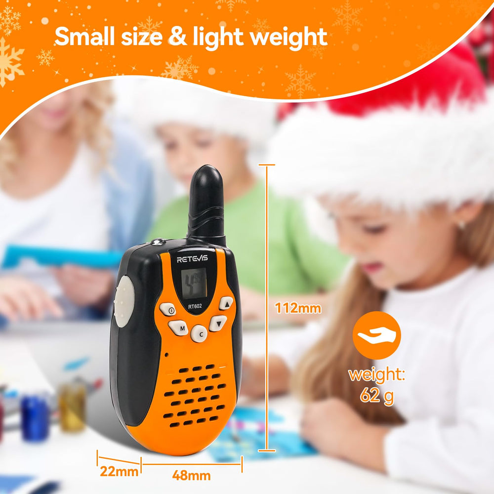 Retevis RT602 built-in flashlight adds fun and practicality for nighttime play.