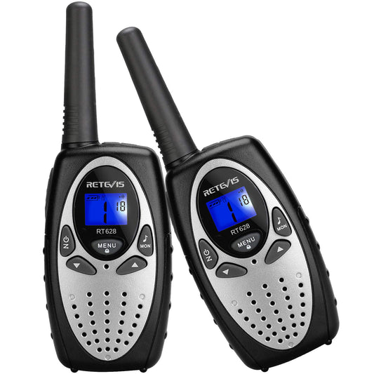 Retevis RT628 kids walkie talkies silvery pair for easy sharing adventures