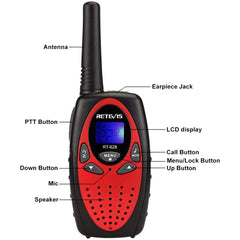 Retevis RT628 red with USB rechargeable battery for longer play