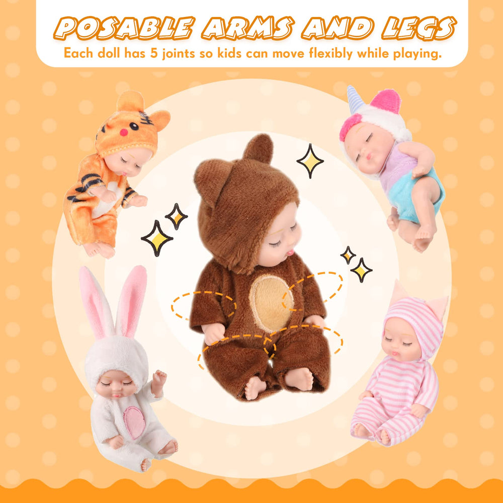 Retrowavy mini baby doll in leopard clothes encourages vibrant role-play sessions