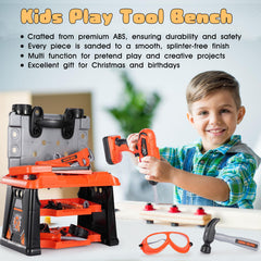 REXBETI workbench with four wheels – portable pretend workshop for on-the-go learning