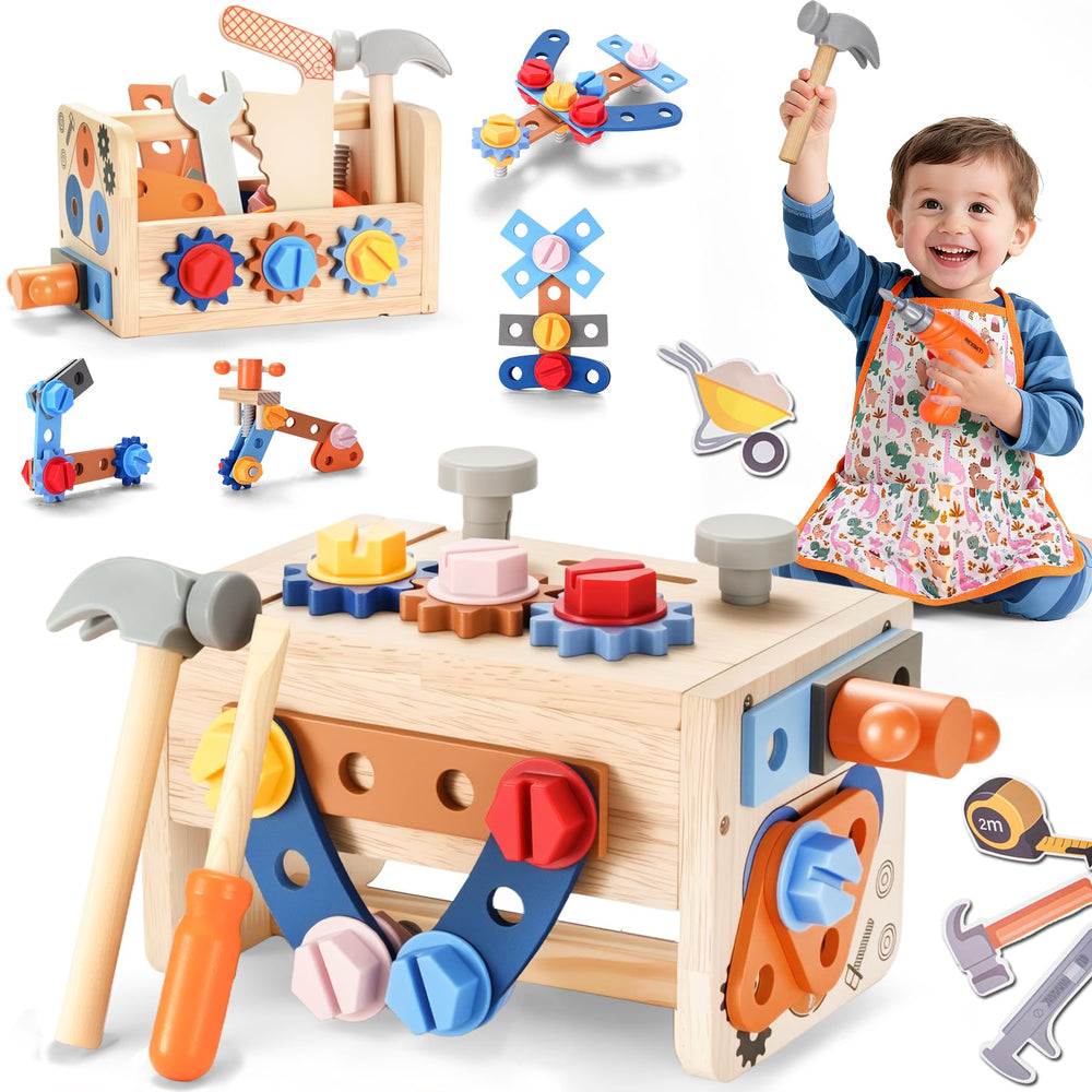 REXBETI kids tool set on the workbench side for hands on learning