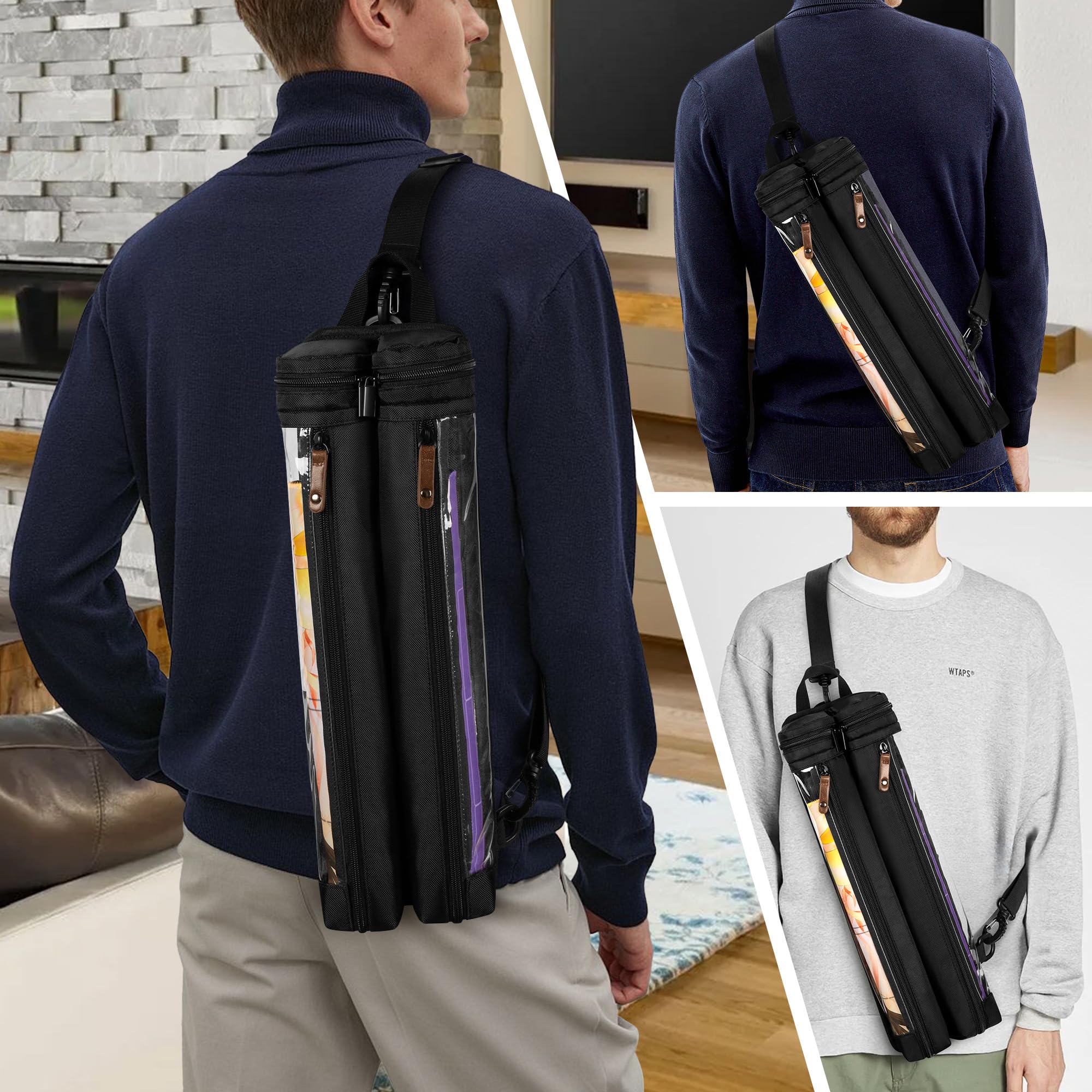 Rexmica leather-zipper detail adds durability and style