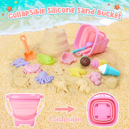 REZUCREY Ice cream cones set enhances colorful beach play and storytelling.