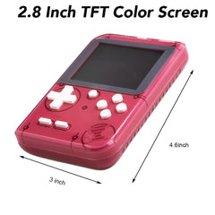 RFetomax retro mini game console 2.8-inch screen with bright color graphics for quick sessions.