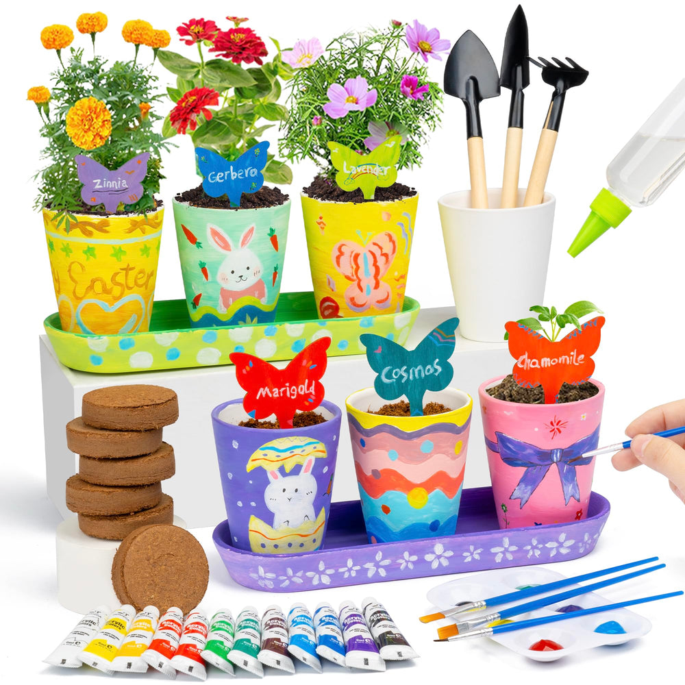 RGBDOT Kids Gardening Set pots for little hands inspire creative painting and personal keepsakes.