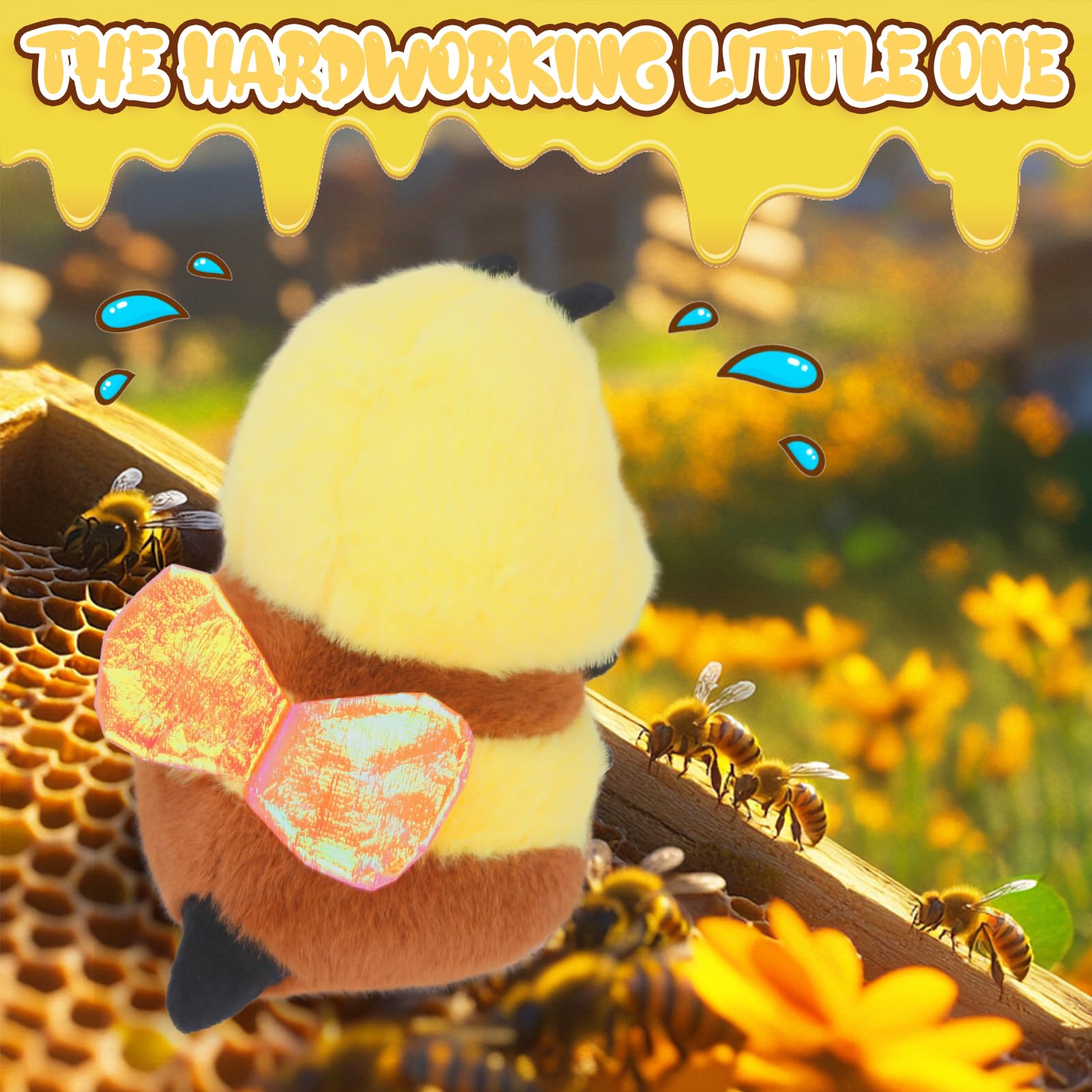 RHHSSE Chubby Smiling Bee Plush microbead fill offers a plush, moldable feel.