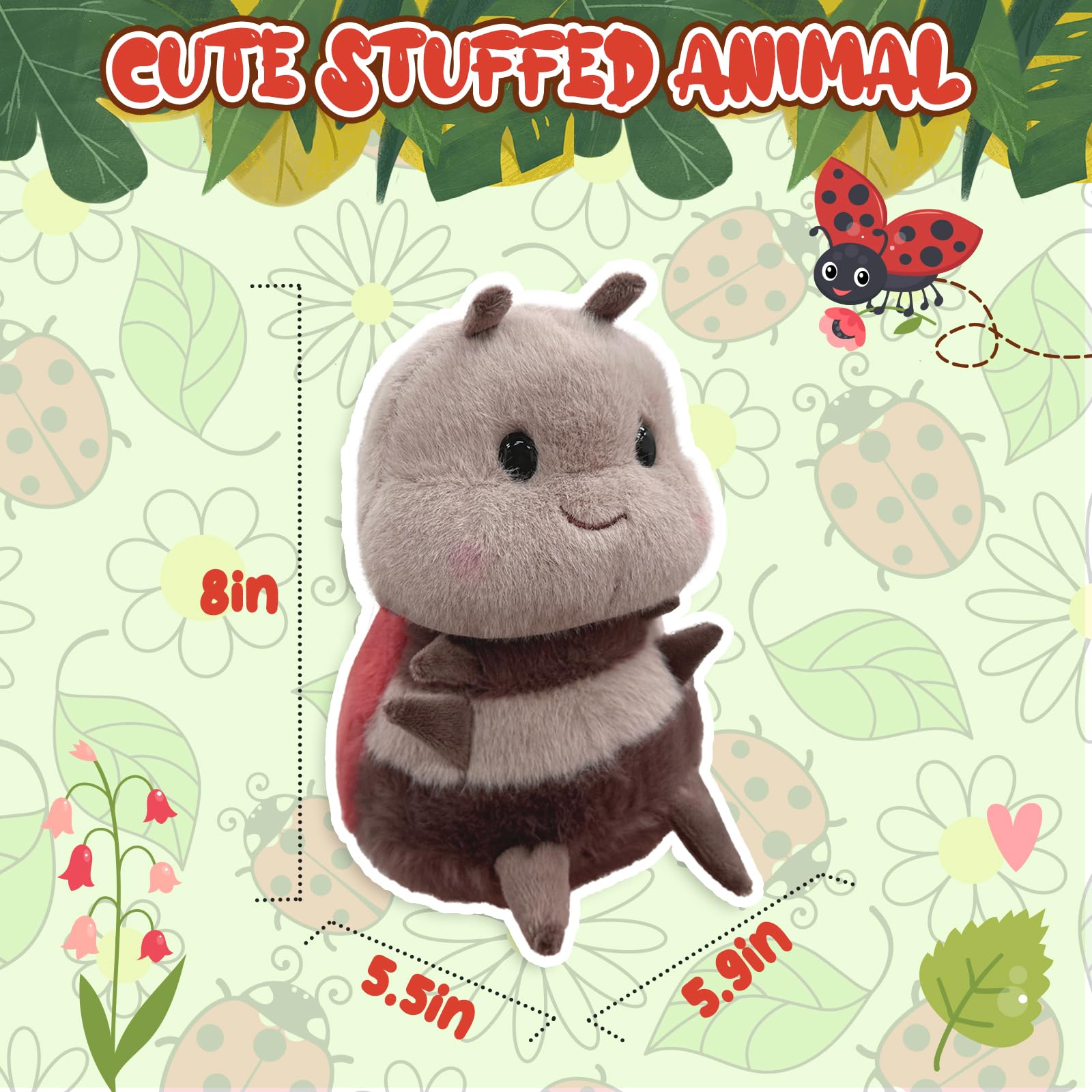 RHHSSE seven-spotted ladybug plush body for cozy snuggles.