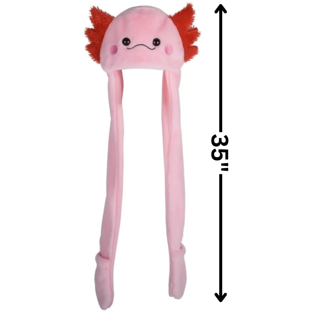 Axolotl plush hoodie scarf hat pink from Rhode Island Novelty enhances outfits with cute whimsy