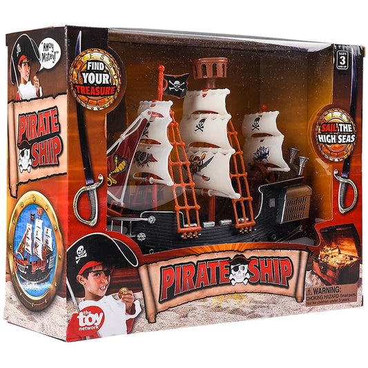 Rhode Island Novelty pirate boat figures included for swashbuckling storytelling.