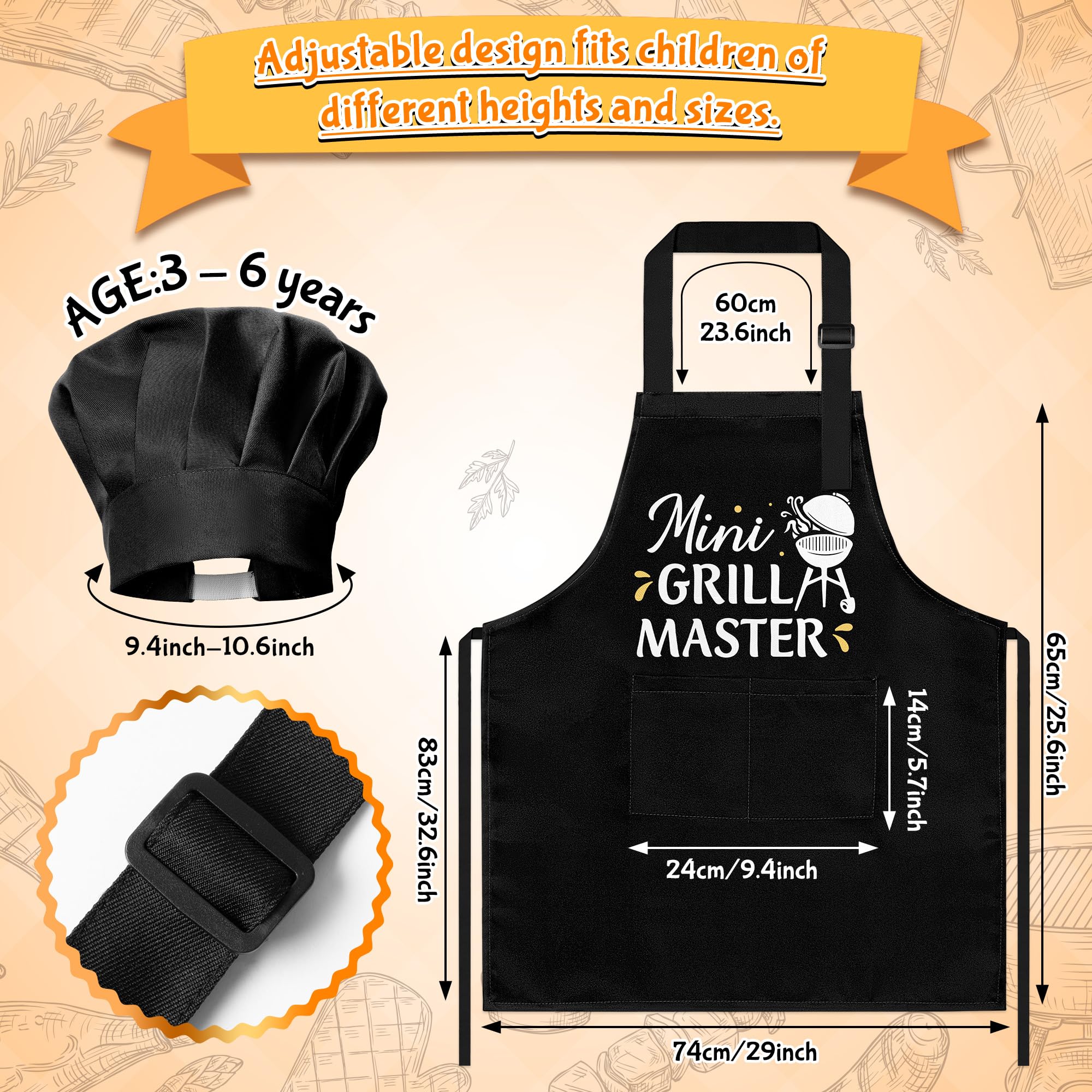 R HORSE black kid apron for cooking and baking with easy cleanup