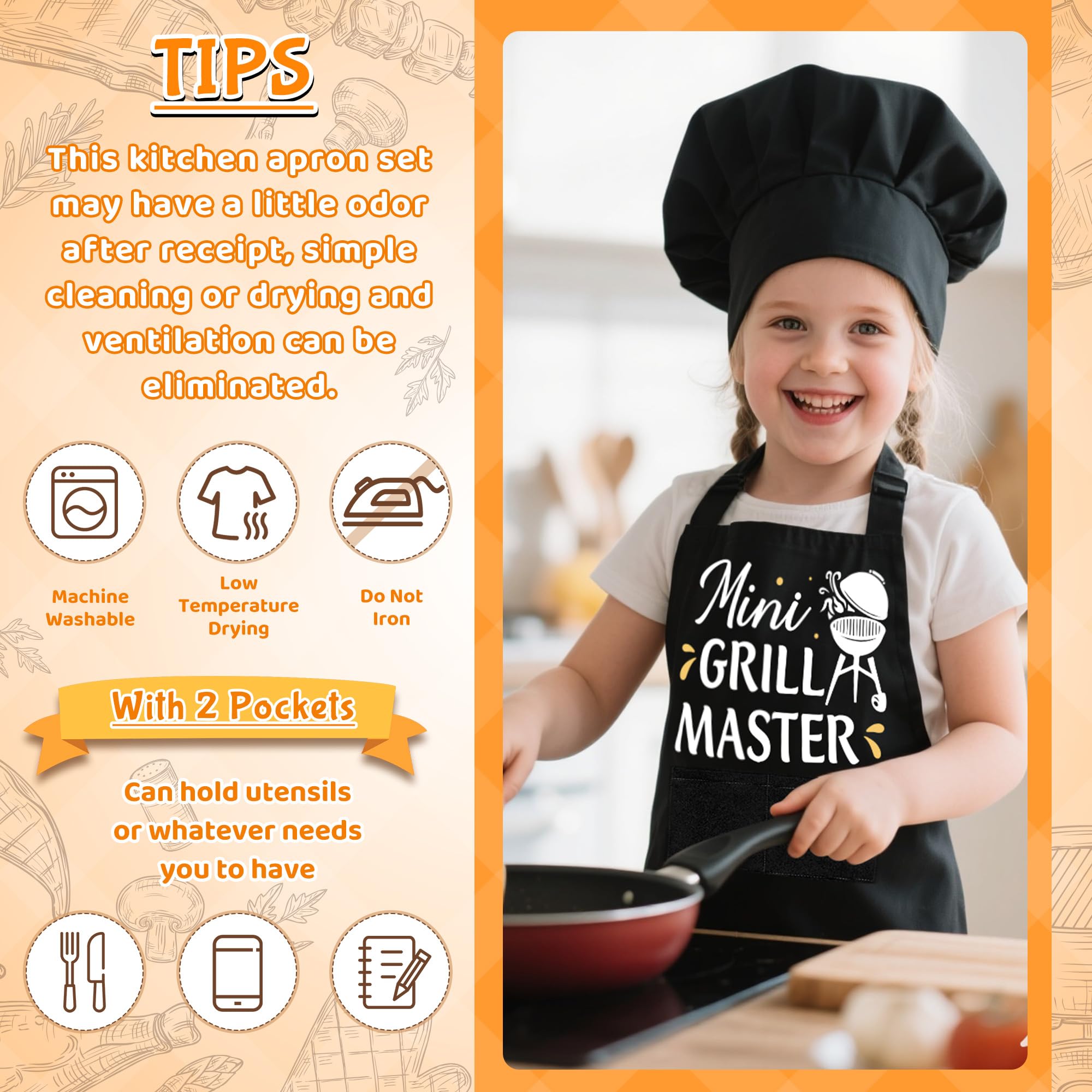 R HORSE chef hat with hidden elastic band for secure fit