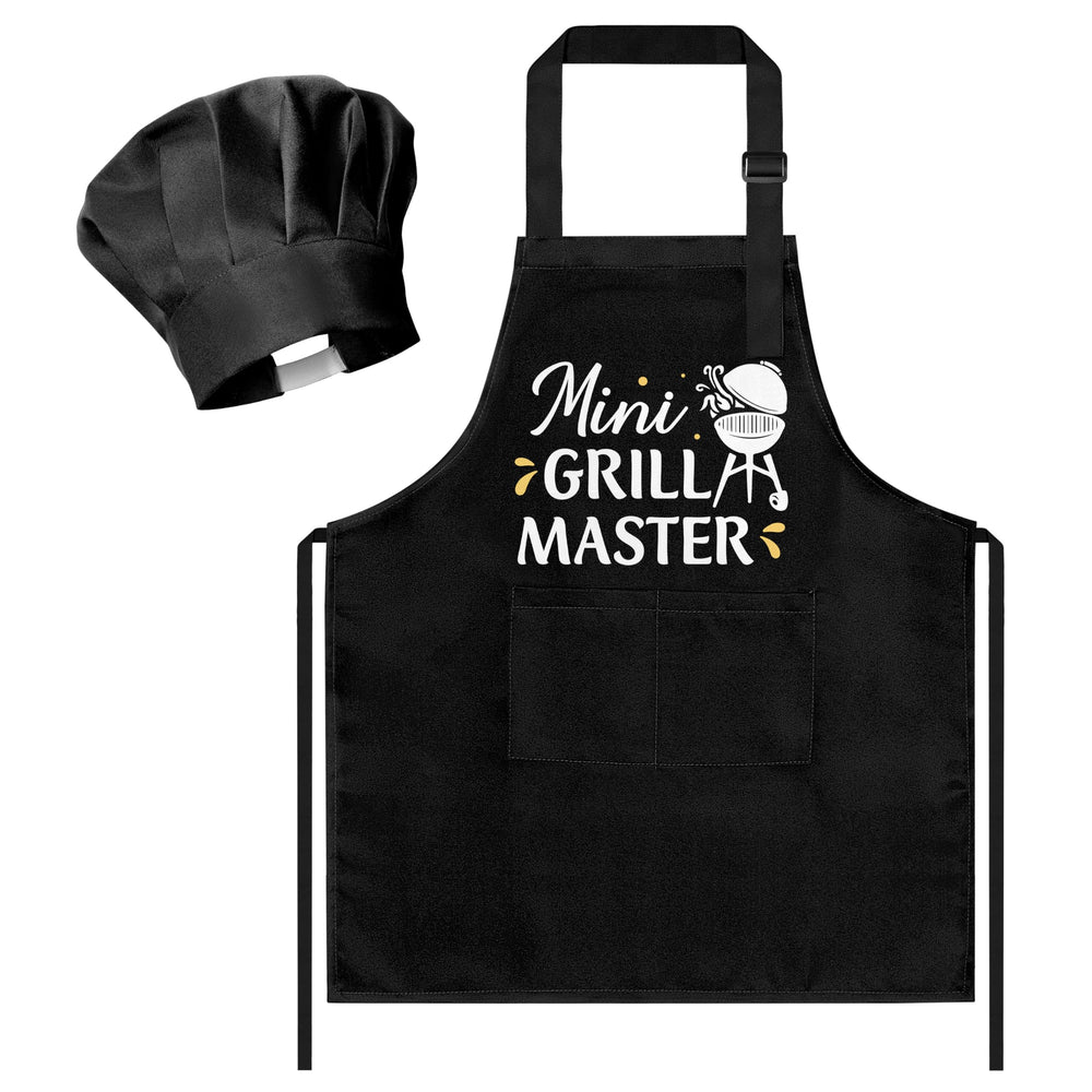 R HORSE kid apron and chef hat set with adjustable fit for growing children