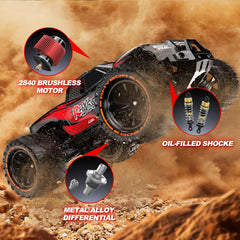 Rhybor oil-filled shocks on rugged terrain provide smooth landings and control