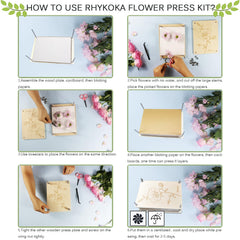 Engraved flower design and gift-ready packaging of the Rhykoka press