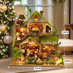 RHZN miniature house display scene showcases elegant DIY decor.