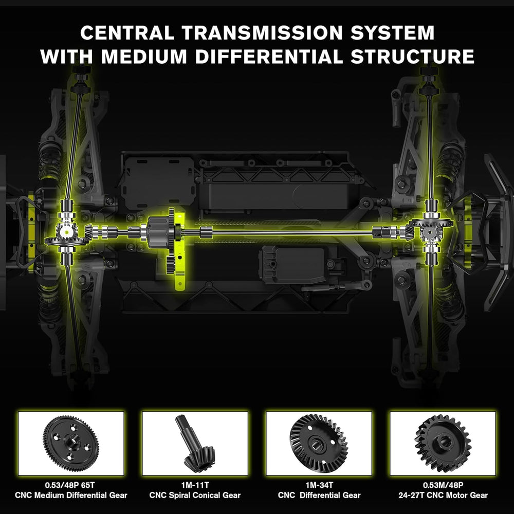 RIAARIO 7075 gear servo 11kg torque with integrated gyroscope for precise steering