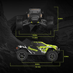RIAARIO oil-filled shocks and off-road tires for multi-terrain grip