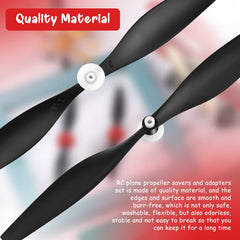 Riakrum RC plane accessories in black and red finish for durable reassembly.