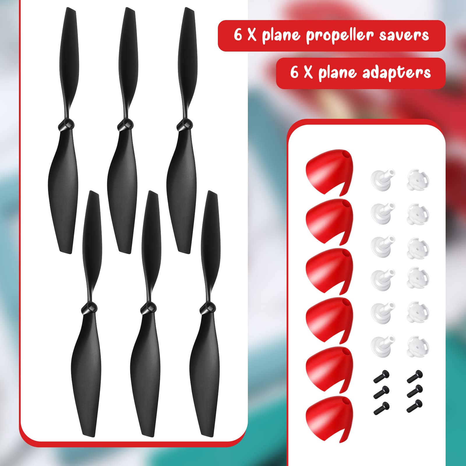 Riakrum propeller savers for TR-P51 protect blades during use for RC planes.
