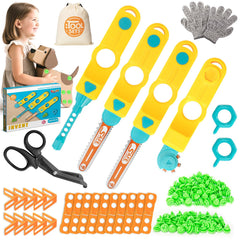RIANEAN Cardboard Cutter Tools Kit for kids, enabling creative building.