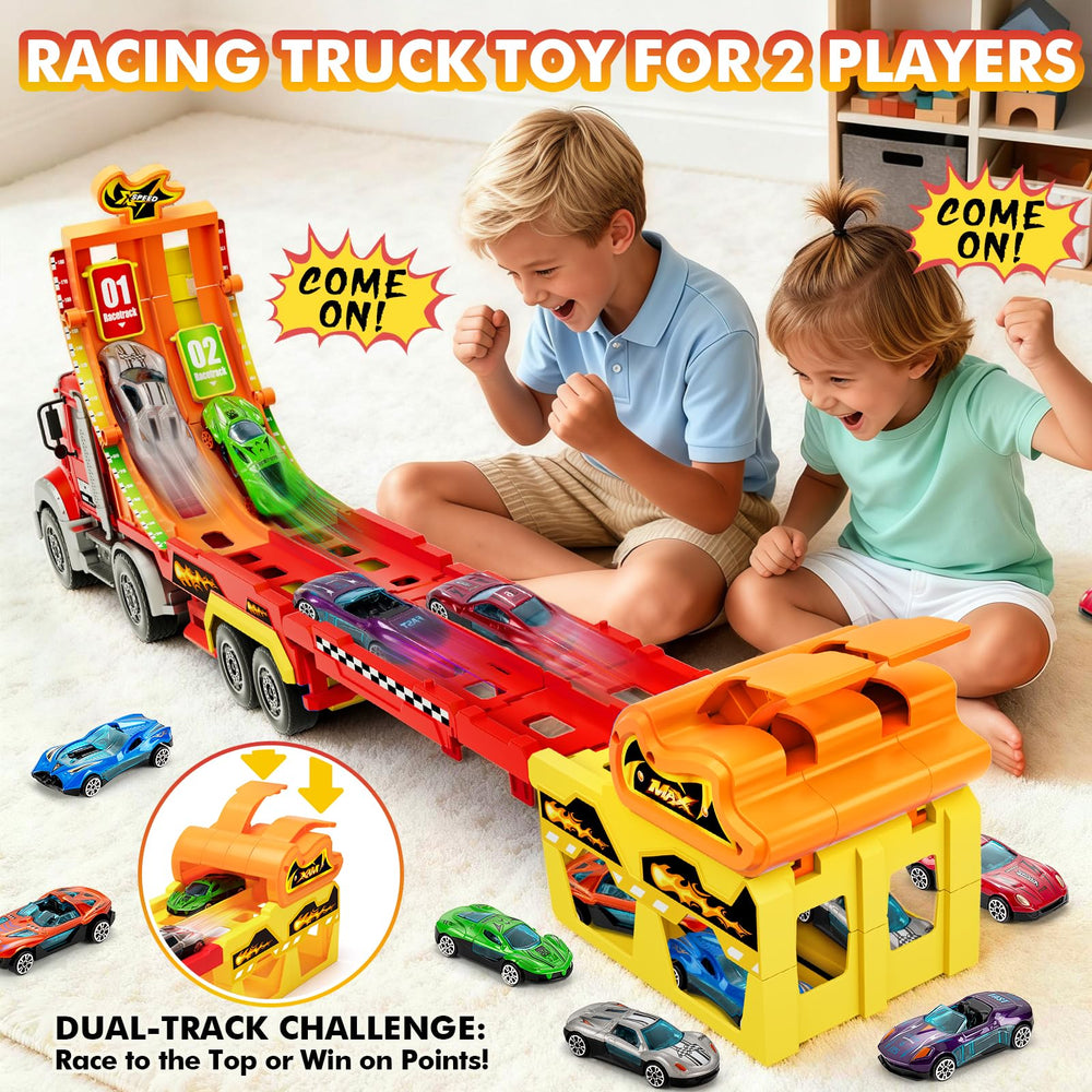 RIANEAN foldable race track playset offering portable fun for tabletop races.