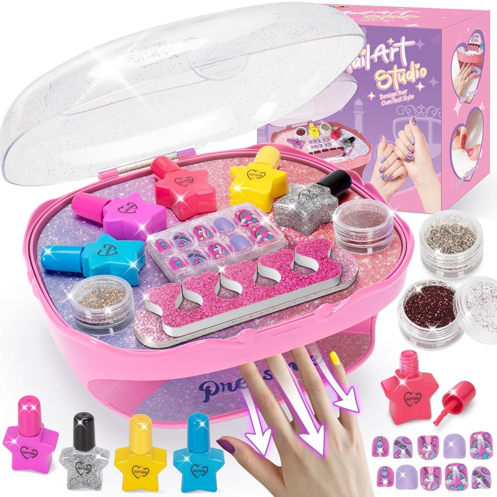 RIANEAN Girls Nail Kit packaging shows vibrant colors for creative play