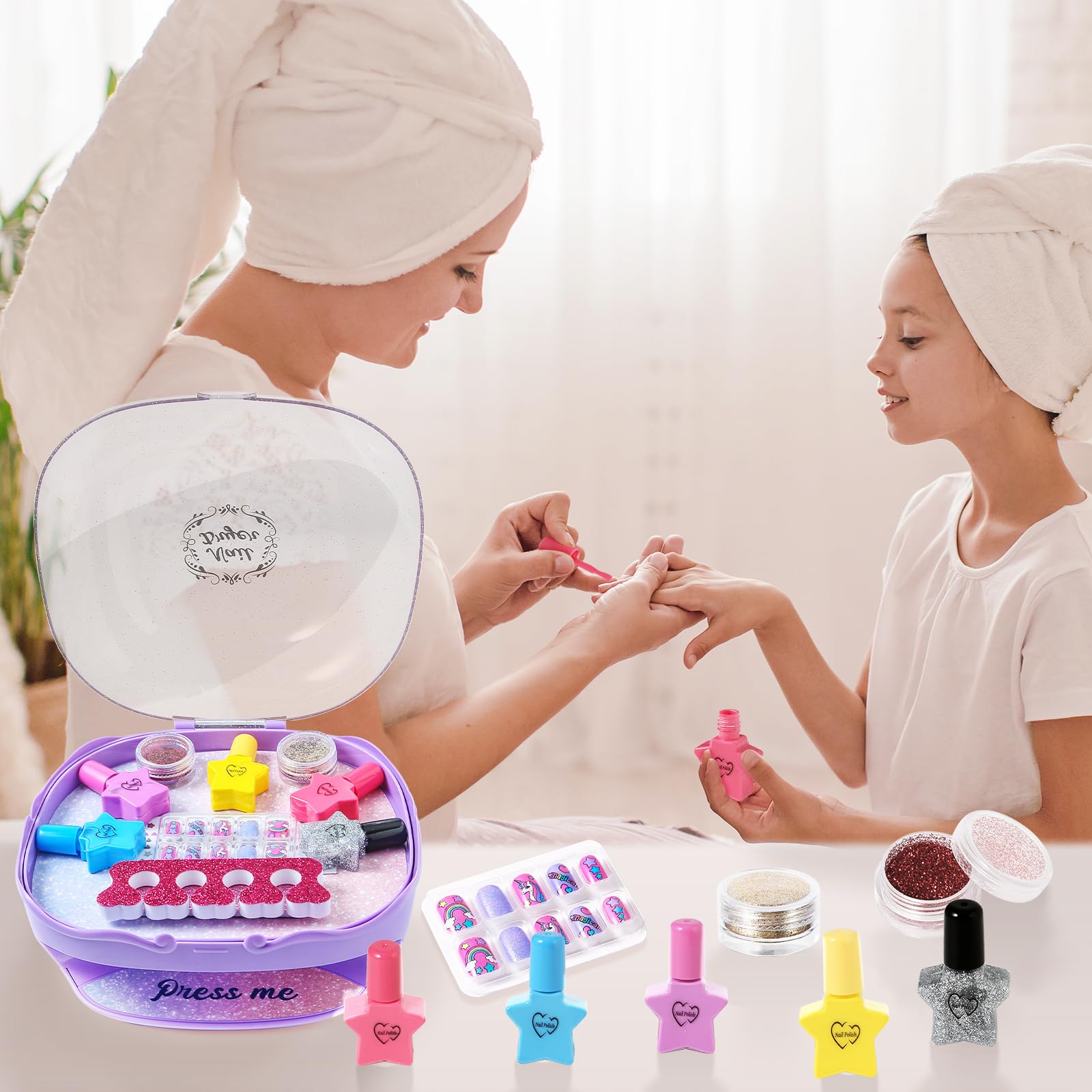 RIANEAN nail polish bottles showcase washable, peelable colors ideal for evolving nail art.