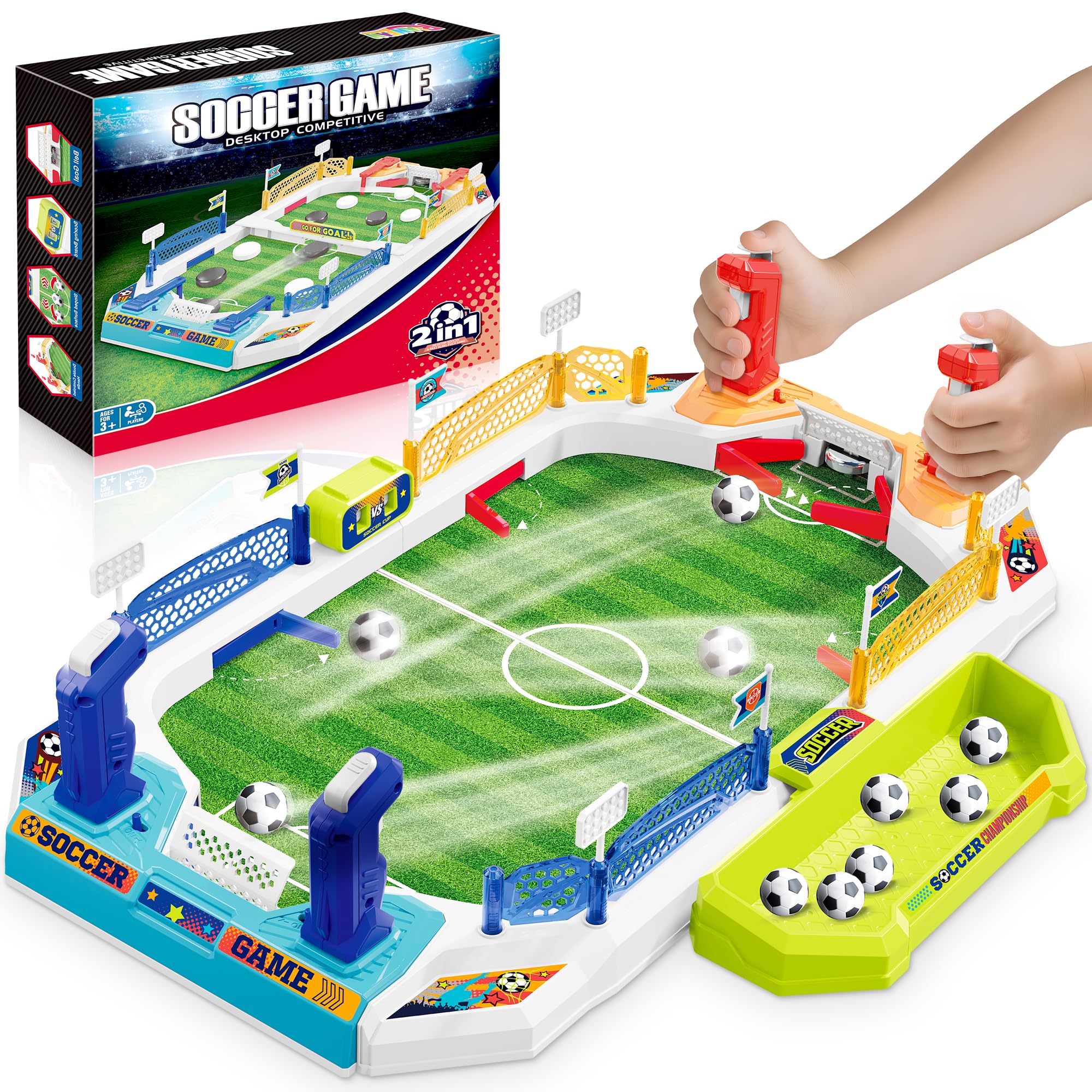 RIANEAN mini soccer board game box ready to unbox for family fun.