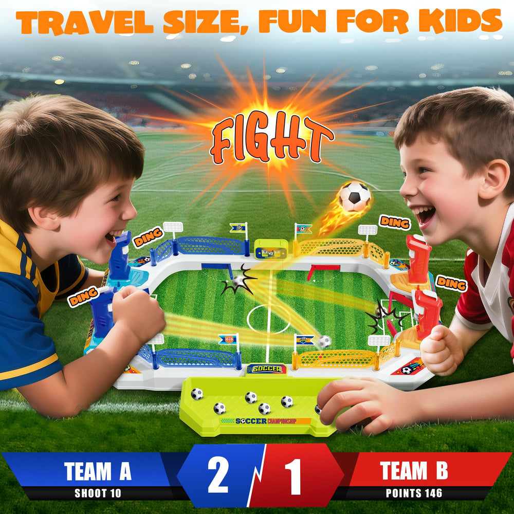 RIANEAN mini soccer board game handles and flippers in action.