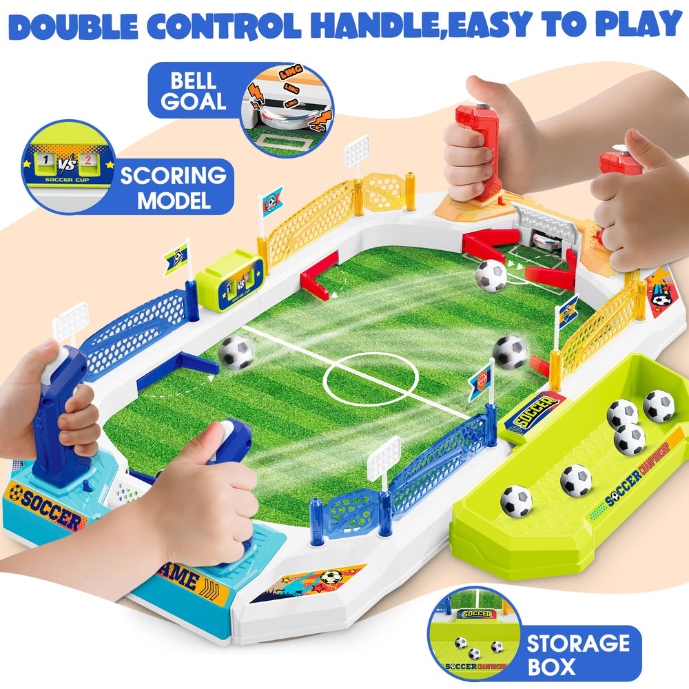 RIANEAN mini soccer board game in action during a fast-paced round.